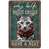 Retro Metal Tin Sign More Espresso Less Depresso Poster Drinking Poster Coffee Lover Gift Funny Black Cat Wall Art