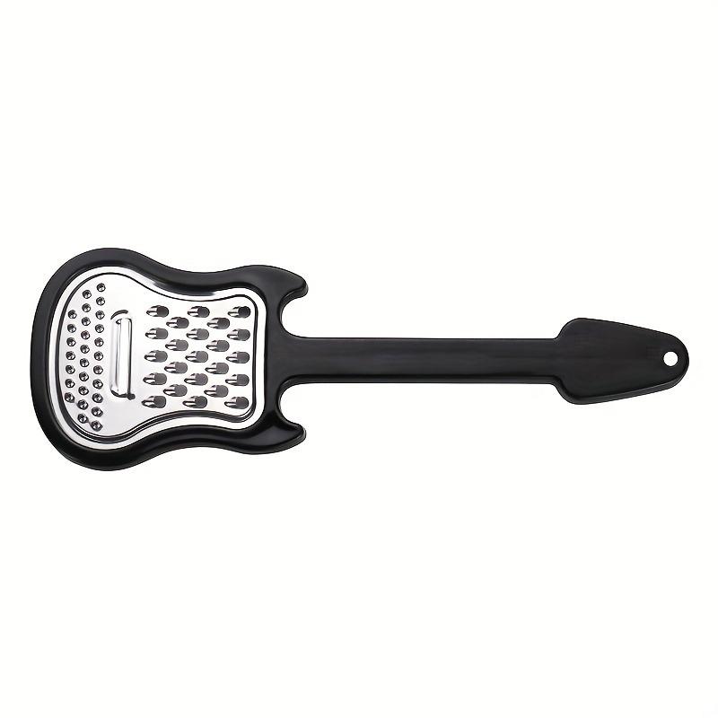 1PC 3-in-1 Stainless Steel Guitar Shaped Cheese Grater with Plastic Handle, Multifunctional Food Shredder
