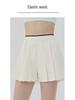 Pleated Women's Yoga Skort with Integrated Shorts and Pockets - Anti-Exposure Sportswear for Pilates.