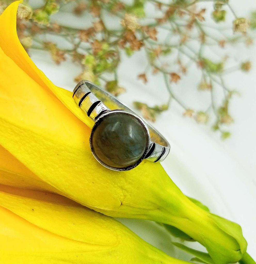 Labradorite Gemstone 925 Sterling Silver Plated Ring Jewelry PQY-IJ10320