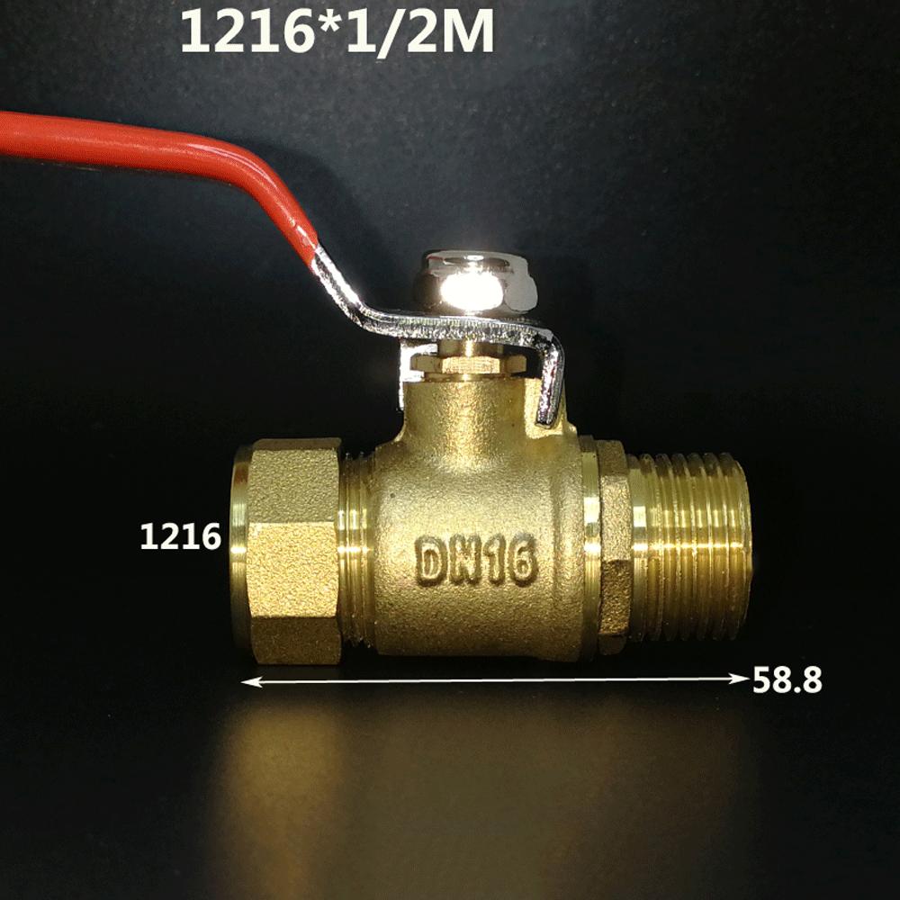 Латунный никелированный шаровой кран DN15 DN20 с наружной/внутренней резьбой 1216/1418/1620/2026/2632 Фитинг для трубы Pex Фитинги для алюминиево-пластиковой трубы