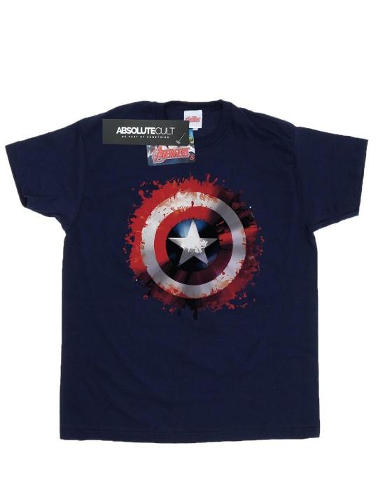 Marvel Женская/Дамская хлопковая футболка бойфренда с принтом щита Капитана Америки из Мстителей