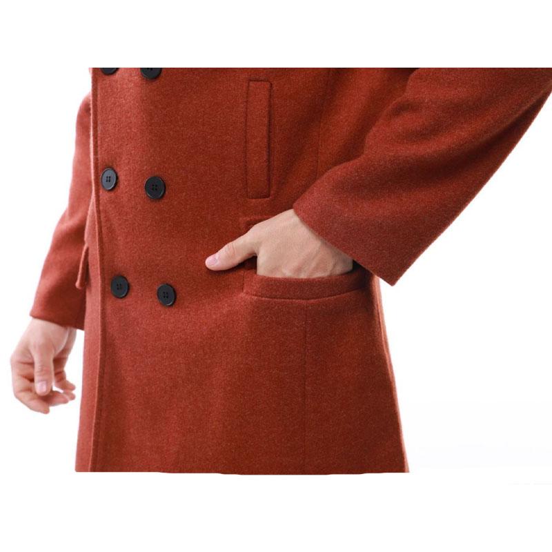 Мужская осенне-зимняя двубортная шерстяная ветровка средней длины с лацканами в европейском и американском стиле