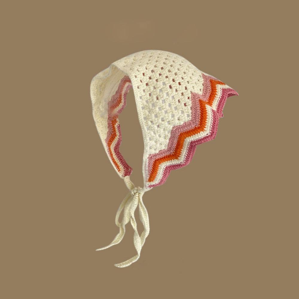 Crochet Triangle Headband Knitted Beach Vacation Headkerchief Sweet Girl Flower Headscarf