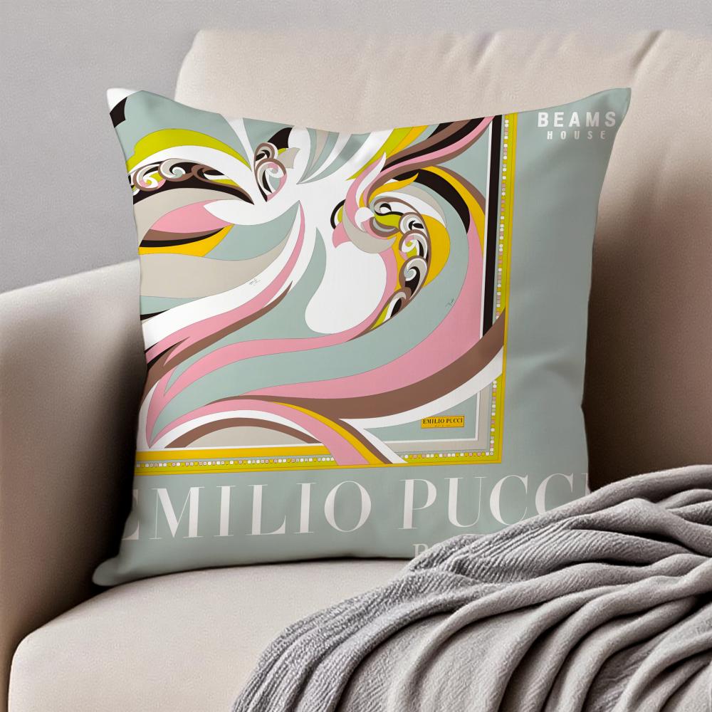 Luxury Vibrant EEmilio PPucci Cushion Cover Pillowcase Antidustmite Invisible Zipper Short Plush Sofa Cushion