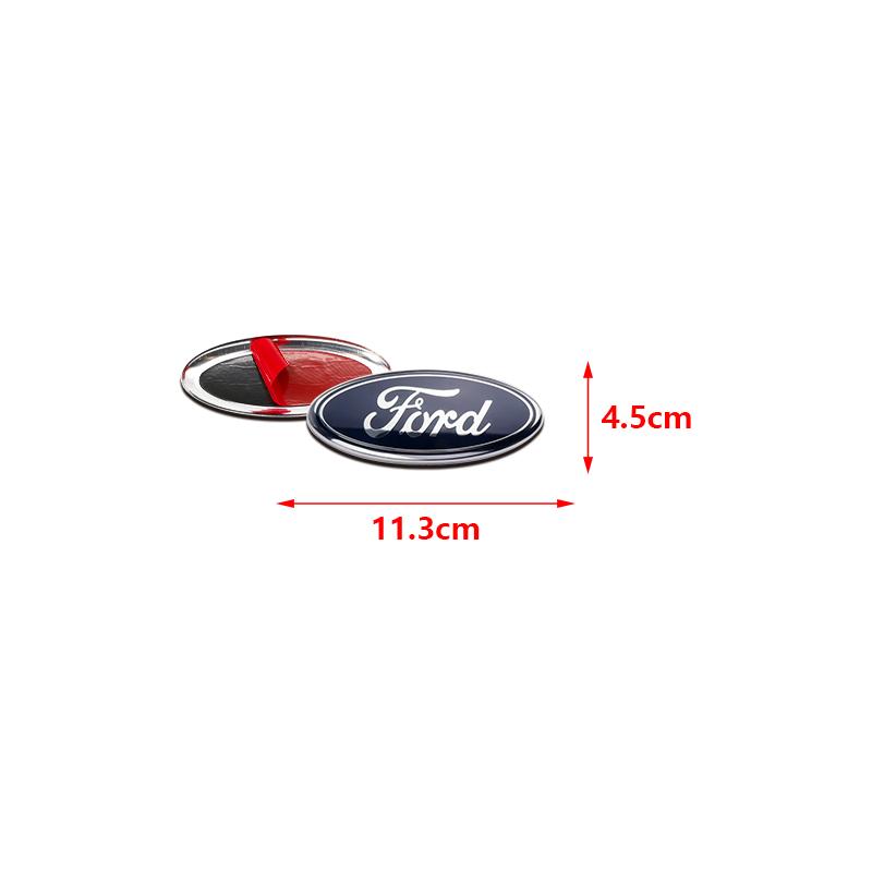 HFVS5 Ford Metal All Sizes Logo For Focus Edge Mondeo Ecosport Fusion Fiesta Rear Trunk Emblem Metal Cover Sticker Badge Classic Blue
