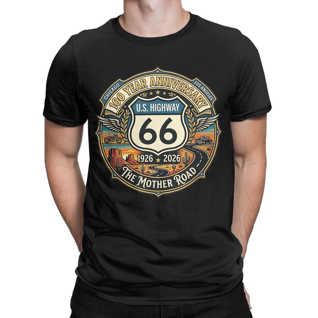 Anniversary 1926 To 2026 The Mother Road Vintage Graphic 100 Cotton Tshirt Route 66 Tees Tops For Unisex