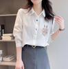 Spring and Autumn New Long-sleeved White Shirt Ladies Fashion Loose Bottoming Shirt
