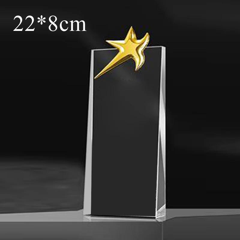 Customized Crystal Trophy with Metal Pendant, Beveled Version Trophy, Customized Award, Company Award, Staff, Free Engraving 1Pc