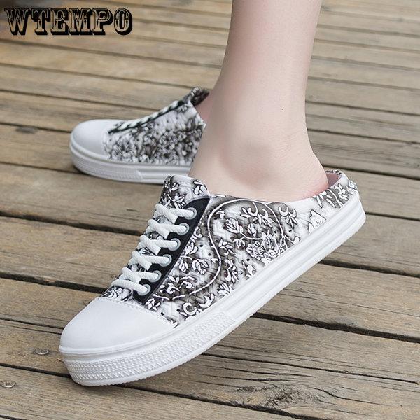 WTEMPO Women Summer Large Size Beach Sandals Female Slip-on Lightweight Breathable Outdoor Slipper Shoes