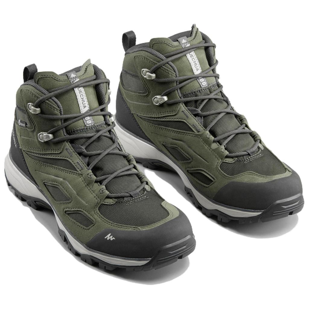 Decathlon MH100 Abrasion Resistant Breathable Mid Top Hiking Shoes Men's Green