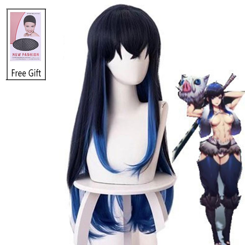 Аниме Клинок, рассекающий демонов Канродзи Мицури Kimetsu No Yaiba Женский Косплей Парик Зеленый Розовый Разноцветные Косы Волосы Парики Синтетический Парик