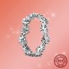 925 Sterling Silver Chrysanthemum Flower Pan Rings Overlay Women Jewelry Rings Couple Wedding Ring Sparkling Cz Gift