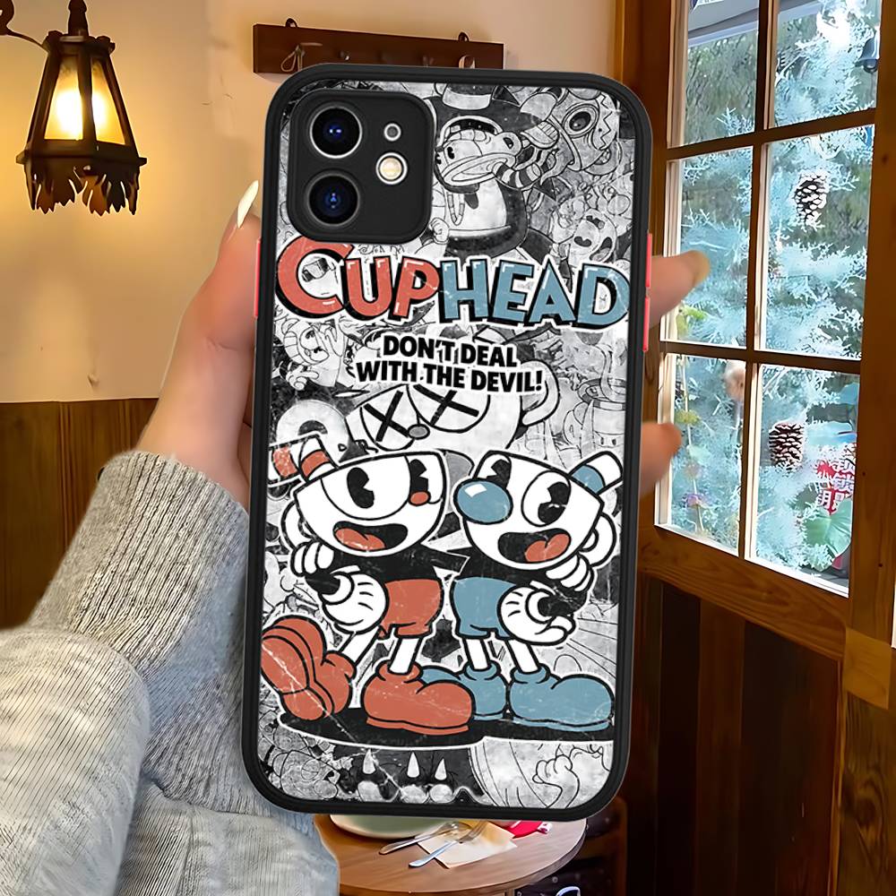 Чехол для телефона C-Cuphead Classic Game для iPhone 16 15 14 13 12 11 Pro Max XS Max X Plus Матовый ударопрочный чехол