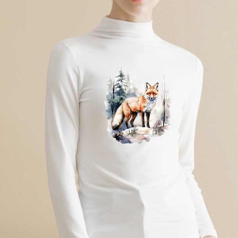 Нашивка с изображением животных, зимняя лиса, крутая термопереводная футболка, толстовки, наклейки для одежды, наклейка «Сделай сам», нашивка с изображением парчей Ropa, простая печать