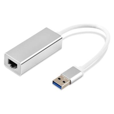 Сетевой адаптер переходник SUNROZ USB 3.0 - RJ45 LAN Gigabit (1000 Мбит/с) Aluminium Silver (A48737)