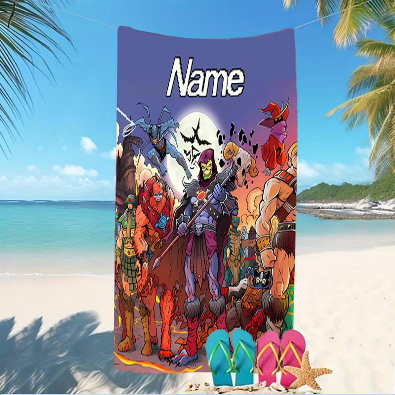 Customizable personalized beach towels He-Man and the Masters of the Universe themed designs.Suitable for the beach, yoga, sports;ideal as beach acces