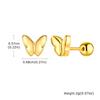 18K Gold Plated Stainless Steel Cartilage Stud Earrings, Dainty CZ Heart Butterfly Crown Multi Piercing Earring for Women