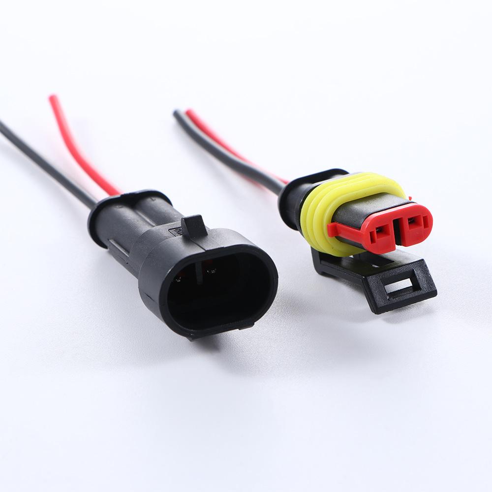 Прибытие 2-контактный водонепроницаемый автомобильный разъем, набор электрических разъемов с проводом AWG, морской разъем
