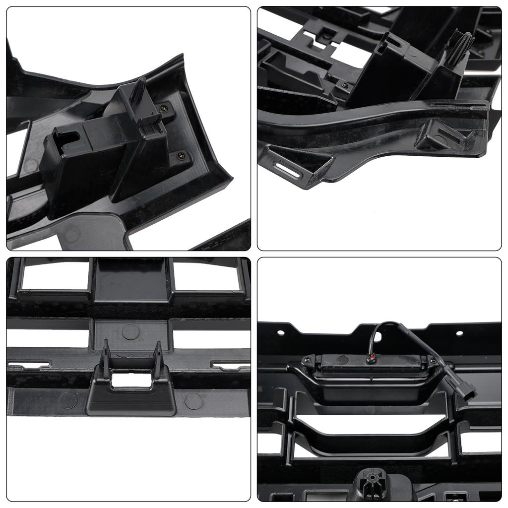 Black Front Bumper Grille Grill Fit Ford F150 2024+ With LED