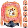 Женская мода Хэллоуин с длинным рукавом с принтом Свободная толстовка с круглым вырезом Топ