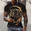 Мужские футболки Летний принт животное тигр 3D-печать Топы Футболки Летняя мужская уличная мода Футболка Мужская одежда