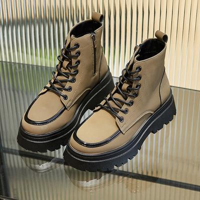 Женские ботинки на платформе Британский стиль Комфортные ботильоны Женские модные дизайнерские ботинки Обувь