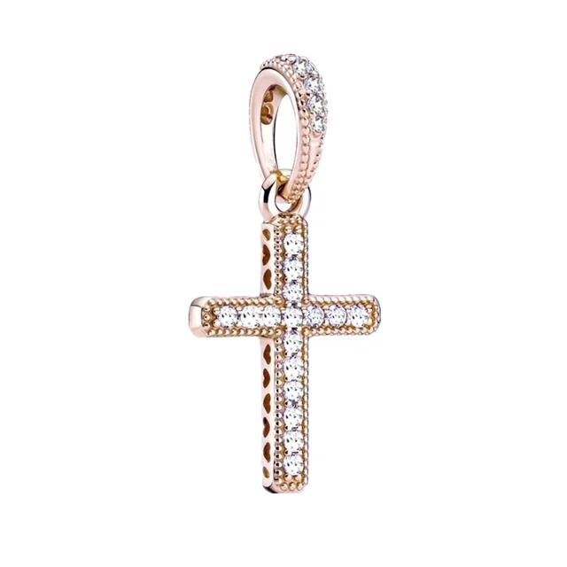 New 925 Silver Gold Plating Rabbit Cross Coffee Cup Pinecone Charms Beads Fit Original Bracelet Accessories For Women Gift