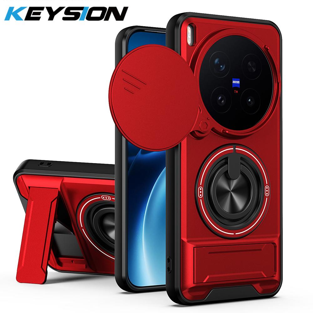 KEYSION Магнитный чехол для телефона VIVO X300 Pro 5G с защитой выдвижной камеры, подставкой-кольцом, противоударный чехол для VIVO X300
