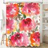 Акварельная цветочная шторка для душа розовая красная оранжевая белая с листьями дизайн для декора ванной комнаты современное украшение дома 69x72 дюйма (175
