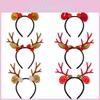 Очаровательный коричневый ободок с рогами северного оленя и красными помпонами для рождественских вечеринок