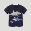 Summer Boys Cartoon Round-Neck T-Shirt - Short-Sleeved Knitted Cotton