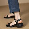 Summer Flat Sandals Women Ankle-Wrap Open Toe Square Low Heel Shoes Slingback Anti-slip Soft Sole Sandals Sandalias De Mujer