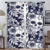 Skull Halloween Decoration Blackout Curtains for Living Room Shades Tulle for Bedroom Home Interior Curtains 2 Pieces Partition