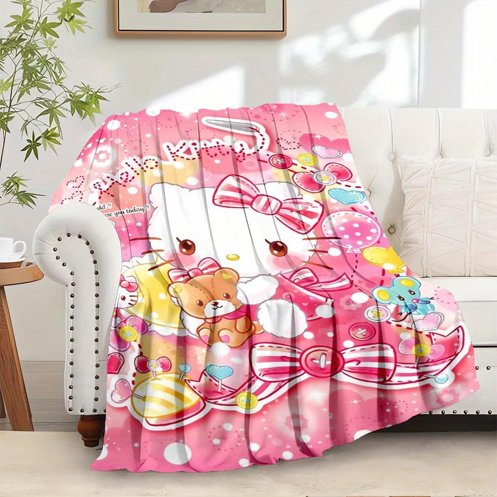 1pc Hello Kitty Plush Home Decor Blanket - Seasonal Universal Comfortable Washable Gift for All Ages, Suitable for All Families, Available i