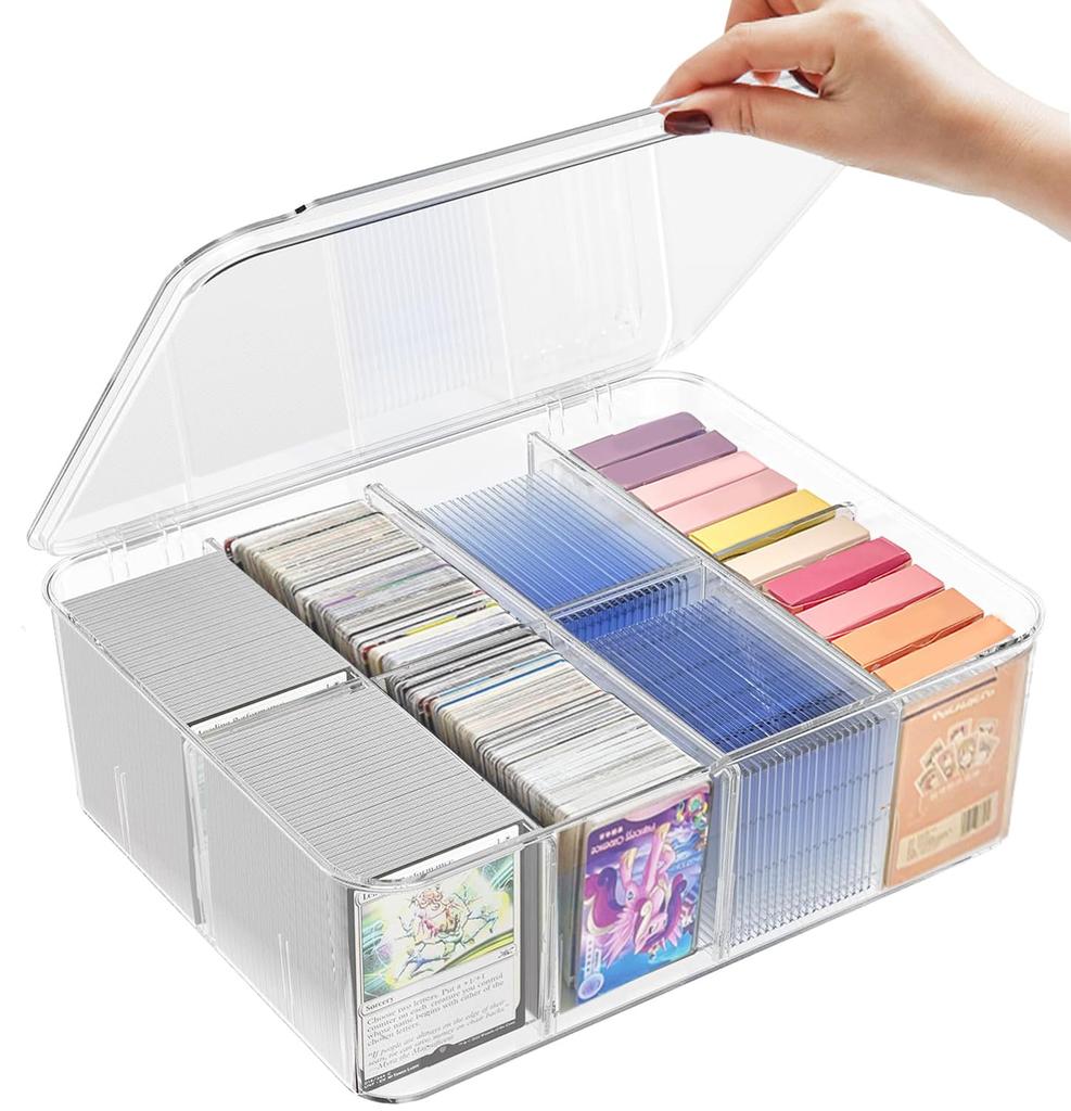 Yoimize Card Коллекционная карта Прозрачная коробка для хранения карт Pokemon 8 с вместимостью более 2000 карт со съемным разделителем Карман для карт Горизонтальная Вертикальная