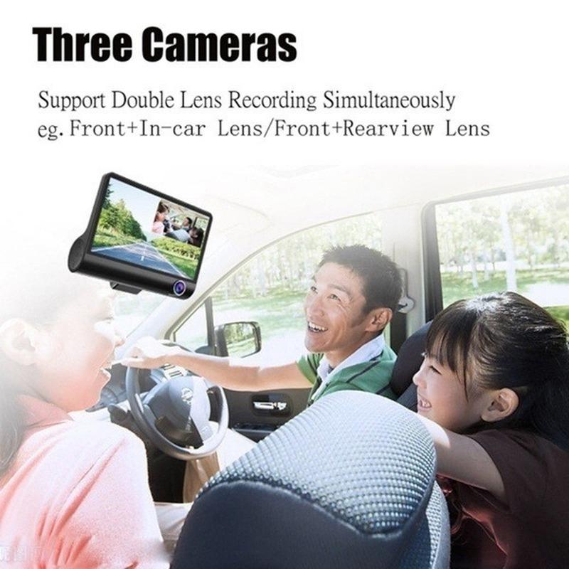 HD Car DVR 2/3 Camera Lens 4.0 Inch Rearview Mirror Dash Cam Camera Video Recorder Stream Media Player
