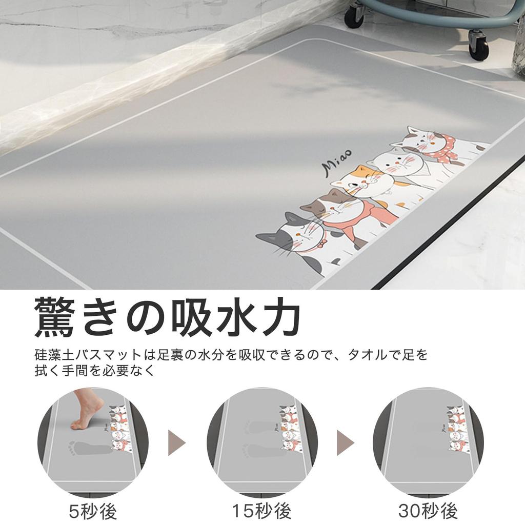 ddLUCK Diatomaceous Earth Bath Entryway Instant Quick for Dressing and Odor and Mildew Resistant Mat, Mat, Absorbency, Drying, Bathrooms, Rooms,