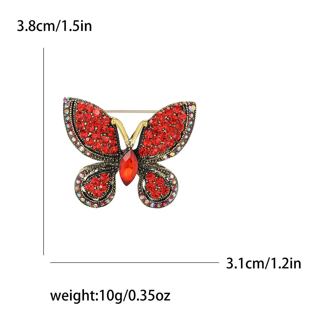 Creative Exquisite Alloy Rhinestone Butterfly Brooch Fashion Temperament Women'S Cardigan Shawl Corsage Jewelry Pin