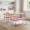 Button Tufted Bench Pink 110 x 40 x 46 cm Fabric
