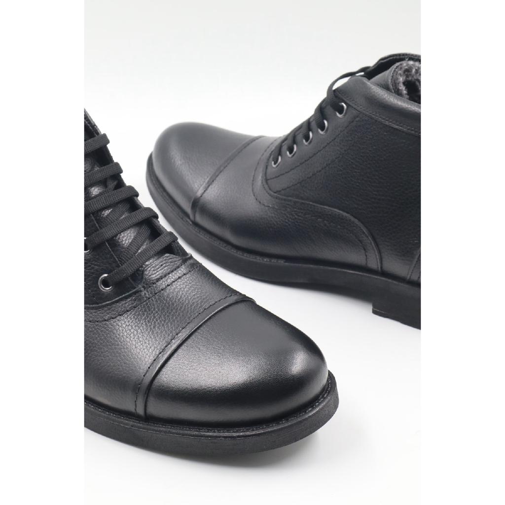 Мужские черные повседневные ботинки из натуральной кожи на шнуровке