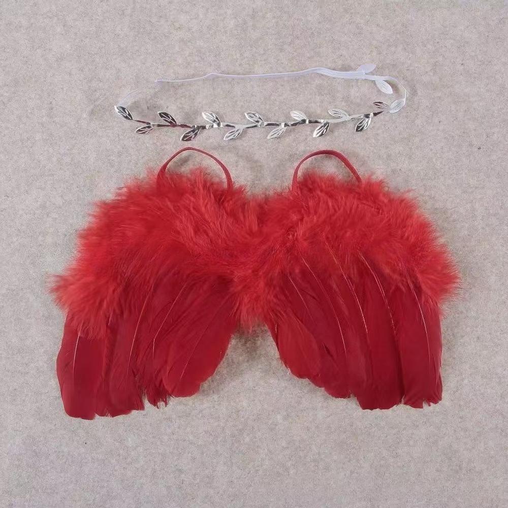 Новый европейский и американский ручной работы цветочный ободок и крылья из перьев ангела, реквизит для детской фотосъемки, модный детский костюм