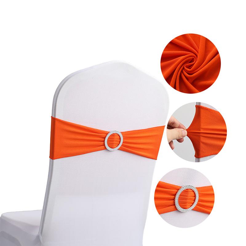 10 Pcs Premium Hotel Wedding Decoration Butterfly Knot Backrest Flower Spandex Chair Cover With Elastic Ribbon Strap