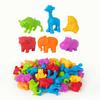 1 набор игрушек для подсчета животных с мисками, пинцетом, мультяшным динозавром, игрой на подсчет и сортировку цветов для малышей, мальчиков и девочек, обучающей игрой для дошкольников