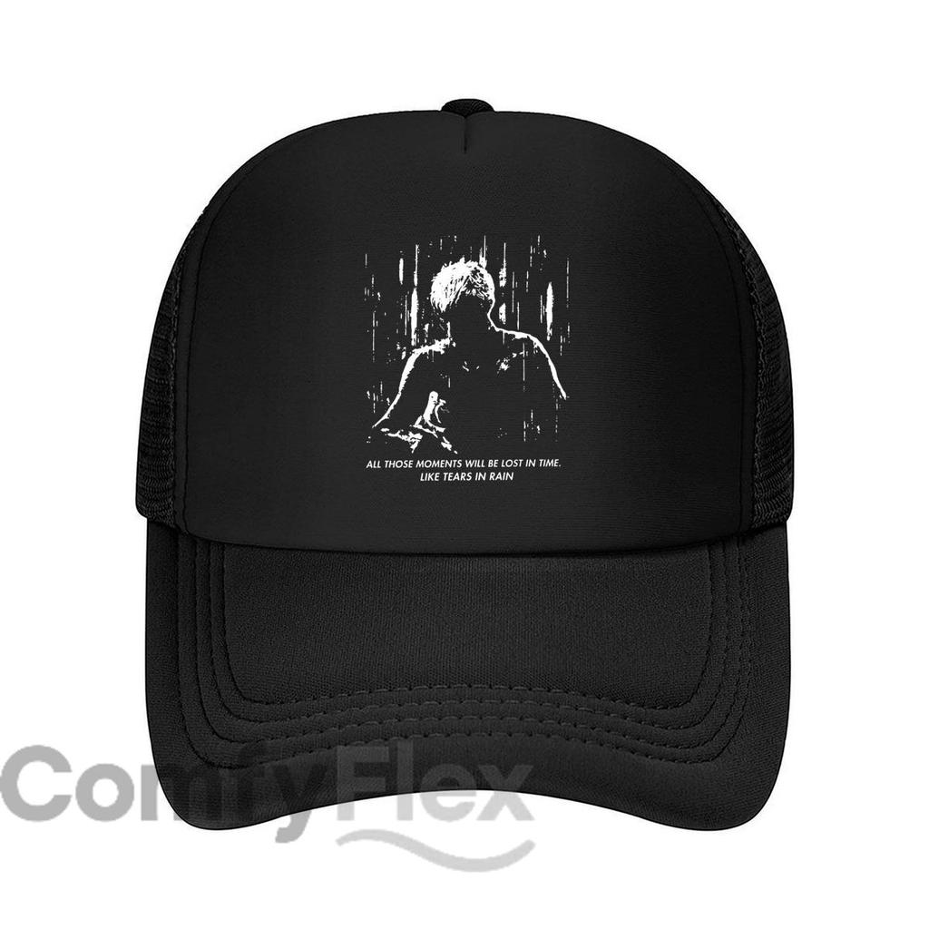 Tears in Rain Quote Fashion Mesh Baseball Cap Breathable Casual Hats Outdoor Snapback Cap