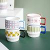 Nordic Ceramic Milk Mark Stackable Cup Breakfast Creative Home Water Cup Simple Coffee Cup