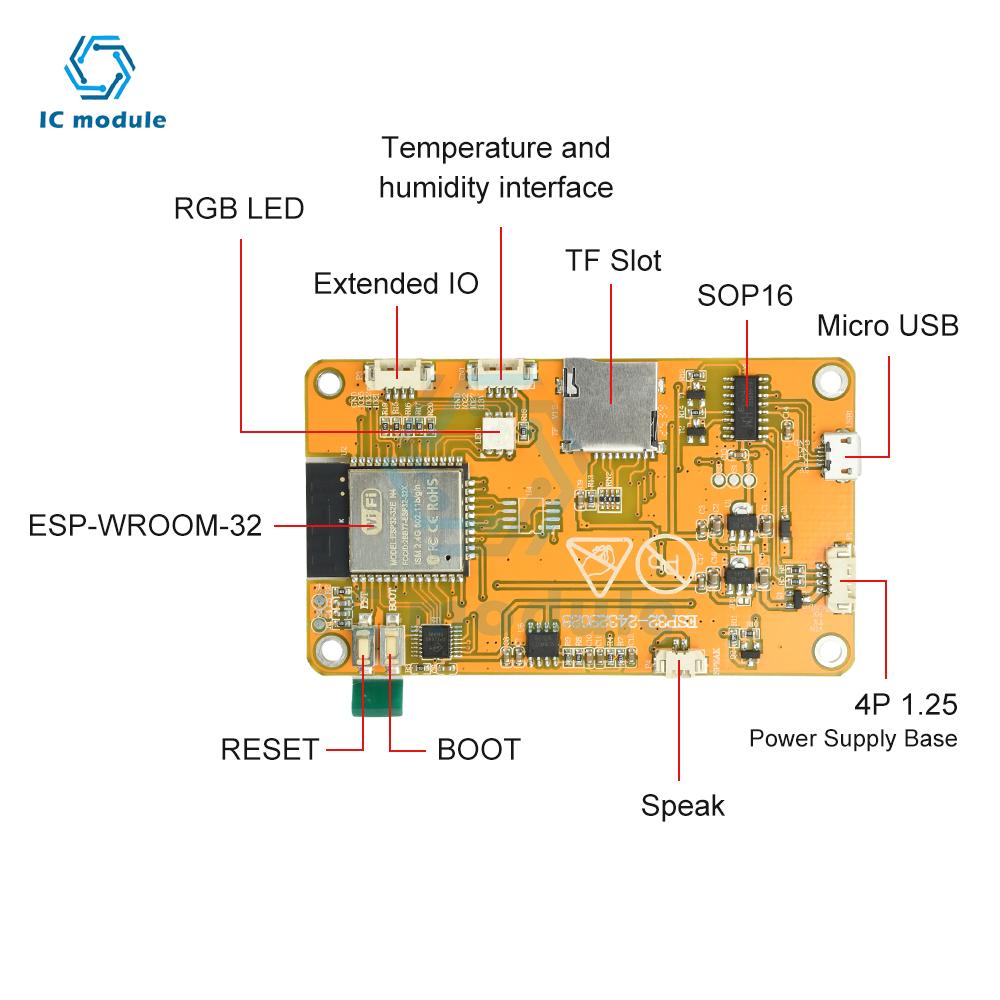 Плата разработки ESP32 с 2,8-дюймовым OLED-дисплеем ESP32-2432S028 Lucky Miner Хешрейт 355 kH/s Работа с хешрейтом через Micro USB