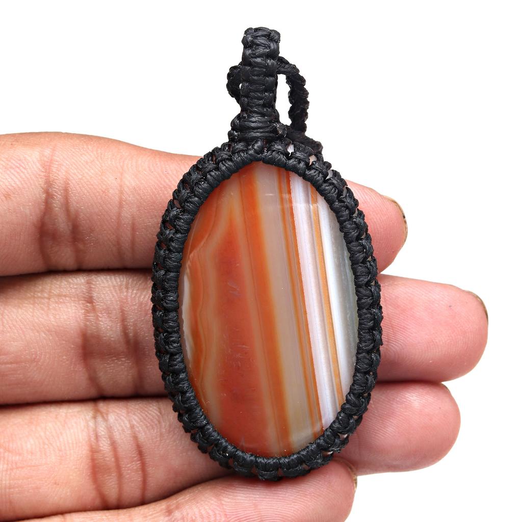 Агатовое ожерелье Красный макраме драгоценный камень Бисерное ожерелье макраме камень красный Ручная работа