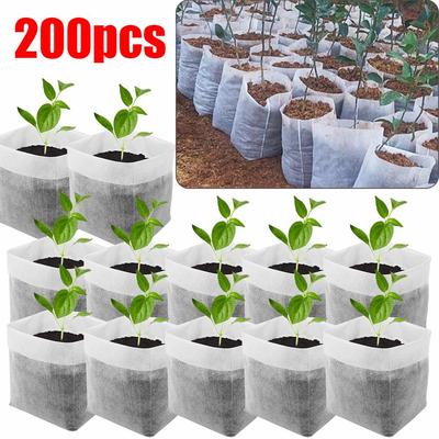 200 шт. биоразлагаемые мешки для рассады мешки для выращивания растений нетканые материалы семена для посева цветочные горшки для дома садовые аксессуары инструменты