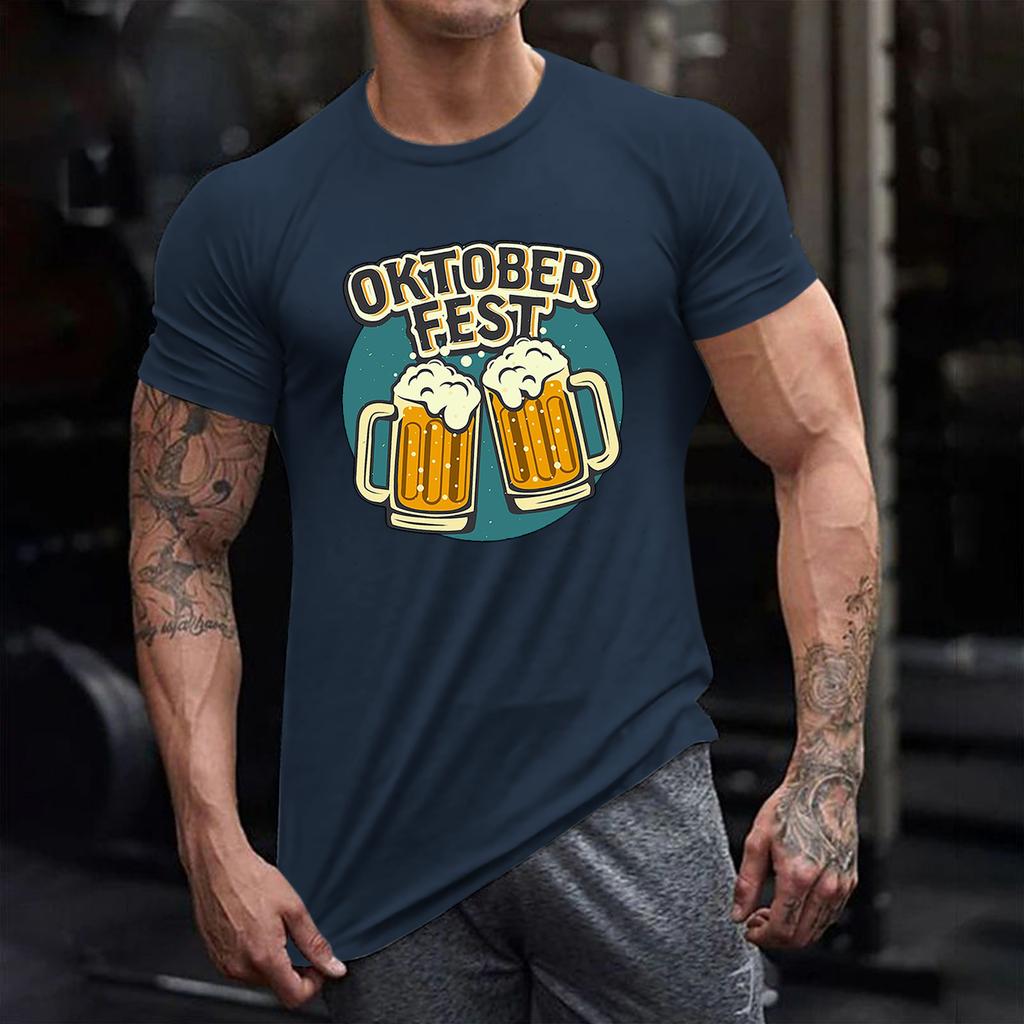 Модный топ унисекс с круглым вырезом и короткими рукавами с пивным принтом